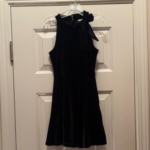 GB Girls Black Velvet Dress with Bow